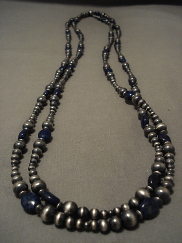 Absolutely Fabulous 'Long Wrap Around' Sterling Silver Lapis Necklace