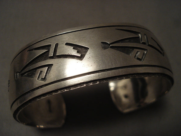 Important Vintage Hopi Perry Fred (d.) Silver Bracelet