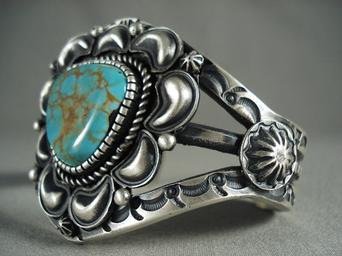 Museum Navajo #8/ Natural Royston Turquoise Silver Bracelet
