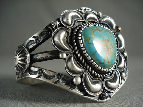 Museum Navajo #8/ Natural Royston Turquoise Silver Bracelet