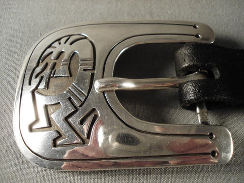 Dancing Kokopelli Silver Navajo Belt