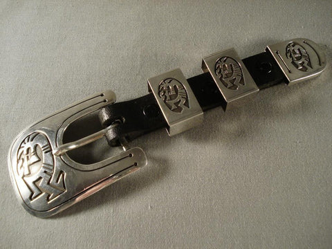 Dancing Kokopelli Silver Navajo Belt