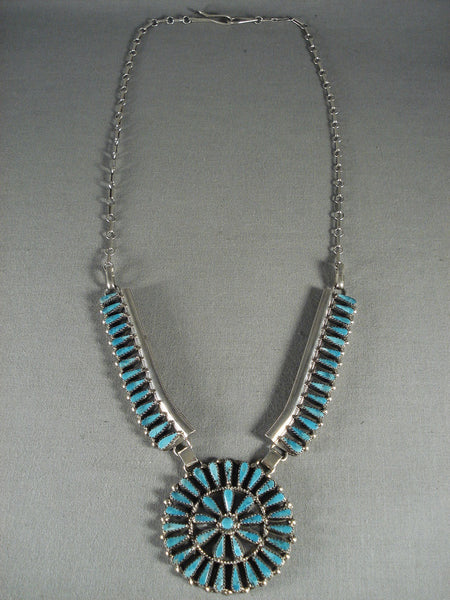 Museum Vintage Navajo Tommy Lowe Tears Of Joy Turquoise Silver Necklace