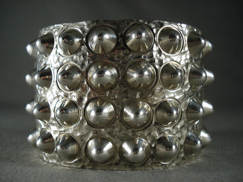 Protruding Spike Modernsitic Navajo Sterling Silver Bracelet