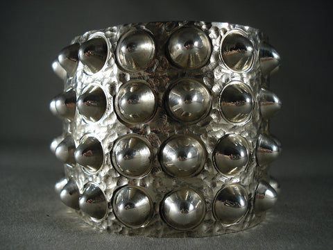 Protruding Spike Modernsitic Navajo Sterling Silver Bracelet