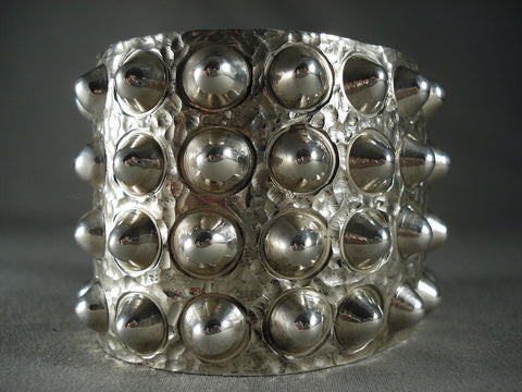 Protruding Spike Modernsitic Navajo Sterling Silver Bracelet