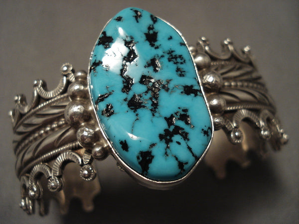 Silver Crown Vintage Navajo Turquoise Bracelet