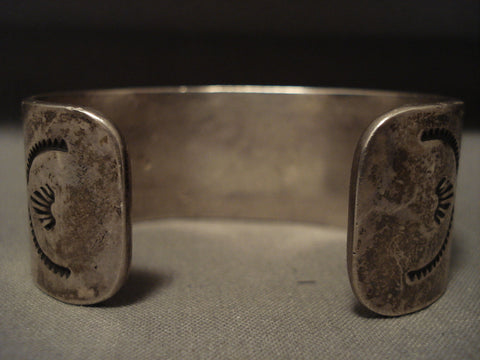 Mystical Vintage Navajo 'Turquoise Brick' Silver Bracelet