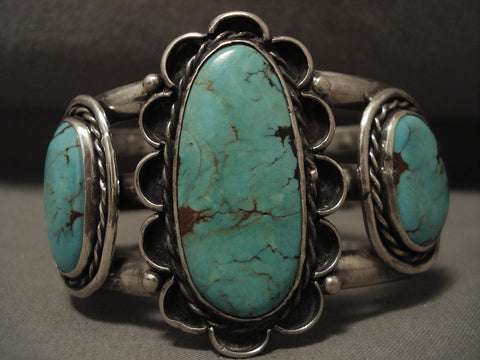 Museum Vintage Navajo Spider Turquoise Silver Bracelet