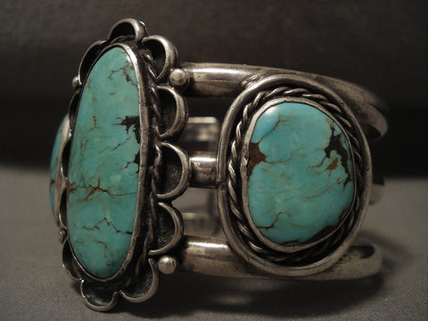 Museum Vintage Navajo Spider Turquoise Silver Bracelet