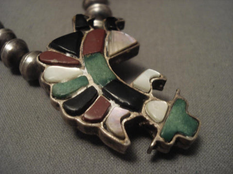 One Of The Oldest Vintage Zuni Dancer Silver Necklace