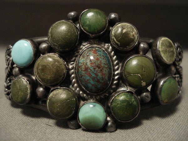 Early 1900's Vintage Navajo Cerrillos Turquoise Silver Bracelet