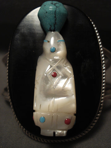 One Of The Best Vintage Navajo Maiden Turquoise Silver Bracelet Old
