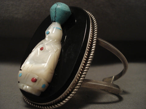 One Of The Best Vintage Navajo Maiden Turquoise Silver Bracelet Old