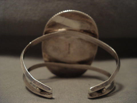 One Of The Best Vintage Navajo Maiden Turquoise Silver Bracelet Old