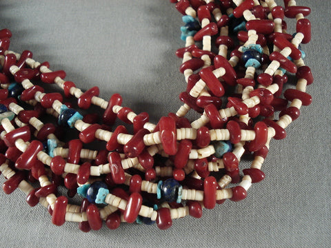 Blood Red Coral Navajo 200 Grams Heishi Necklace