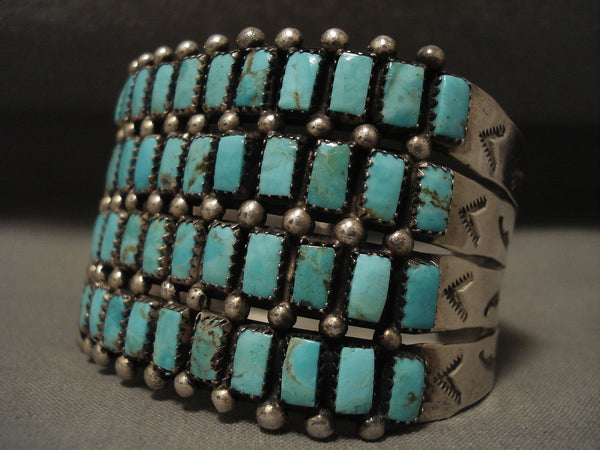 The Best Vintage Navajo Larry Moses Begay Turquoise Silver Bracelet