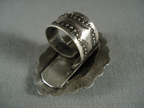 Huge 18 Gram Vintage Navajo 'All Silver' Hand Tooled Ring