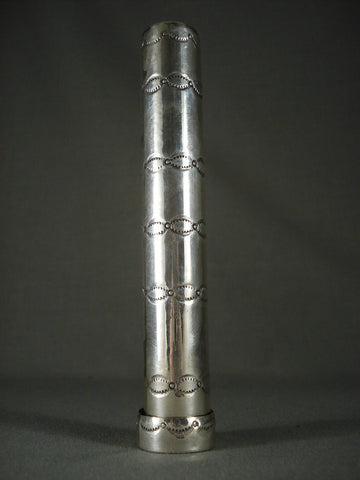 Very Rare Completely Handmade Vintage Navajo Sterling Silver Cigar Holder