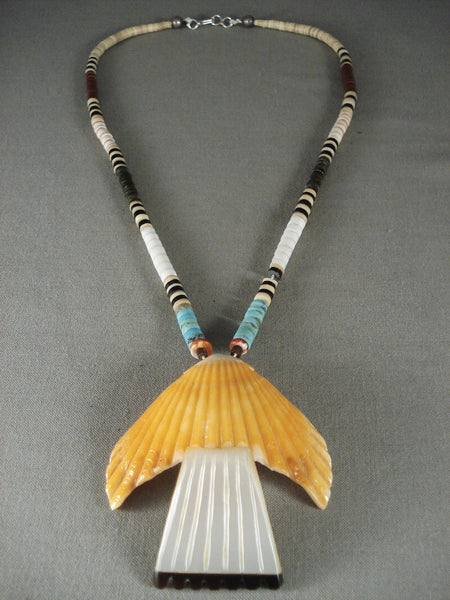 Museum Vintage Santo Domingo Turquoise Shell Silver Necklace