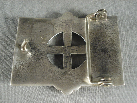 Important Navajo Aaron Anderson Silver Cross Buckle