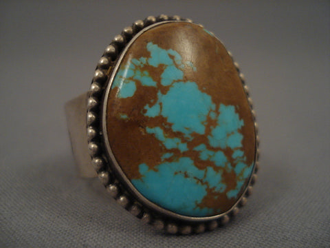 Big Vintage Navajo #8 Turquoise Silver Ring