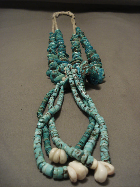 Mind Blowing Vintage Santo Domingo Very Old Turquoise Necklace