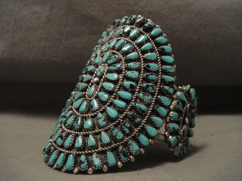 Skycraping Vintage Navajo Green 'Tears Of Joy' Turquoise Silver Bracelet