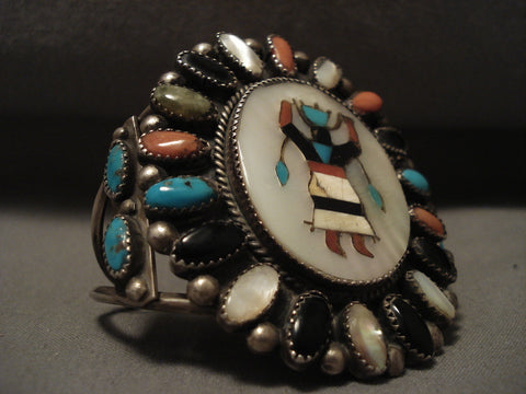 Museum Vintage Navajo 'Ancient Katsina' Turquoise Silver Bracelet