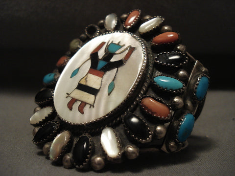 Museum Vintage Navajo 'Ancient Katsina' Turquoise Silver Bracelet