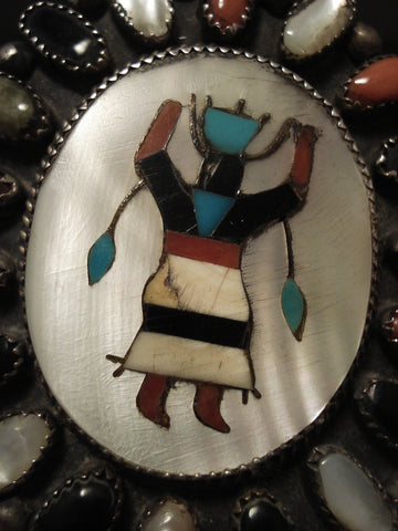 Museum Vintage Navajo 'Ancient Katsina' Turquoise Silver Bracelet