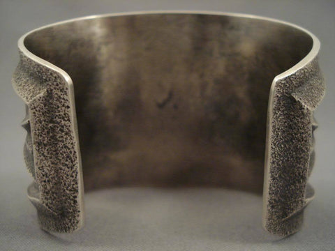 Museum Navajo Tufa Cast King's Manassa Turquoise Silver Bracelet