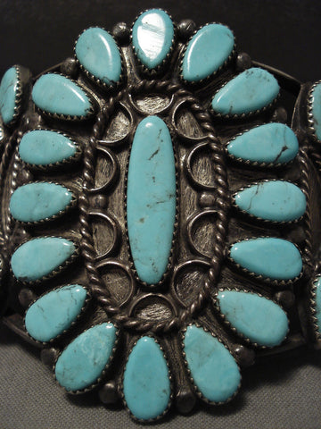 Museum Vintage Navajo Blue 'Tears Of Joy' Silver Bracelet Old