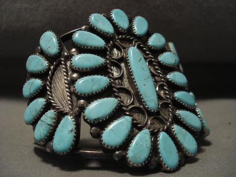 Museum Vintage Navajo Blue 'Tears Of Joy' Silver Bracelet Old
