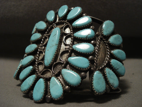 Museum Vintage Navajo Blue 'Tears Of Joy' Silver Bracelet Old