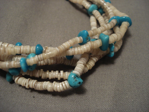 Very Old Santo Domingo Turquoise Shell Necklace