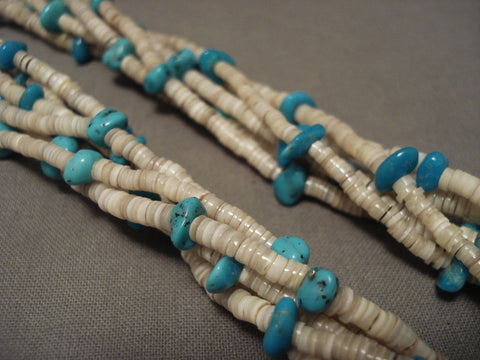 Very Old Santo Domingo Turquoise Shell Necklace