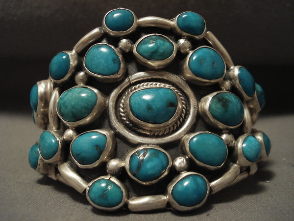 Museum Vintage Navajo Blue Carico Lake Turquoise Silver Bracelet