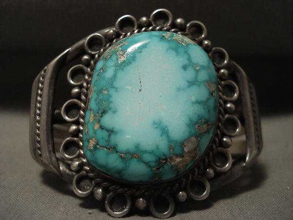 Museum Vintage Navajo Blue Carico Lake Turquoise Silver Bracelet