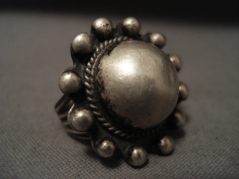 Early 1900's Vintage Navajo Silver Bead Ring