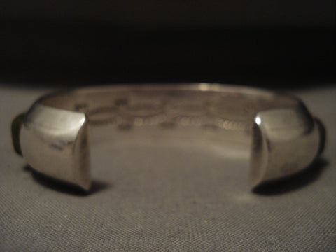 One Of The Best Vintage Navajo Veriscite Silver Bracelet