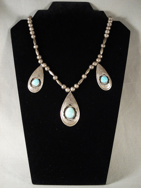 Old Vintage Navajo segmented Turquoise Silver Necklace