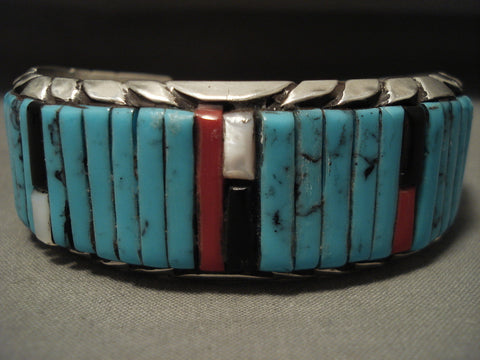 Museum Vintage Navajo 'Loloma Style' Turquoise Silver Bracelet