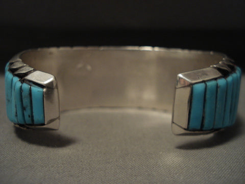 Museum Vintage Navajo 'Loloma Style' Turquoise Silver Bracelet