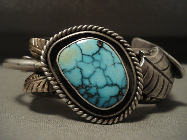 118 Gram Hvy Museum Vintage High Grade Lone Mountain Turquoise Silver Bracelet