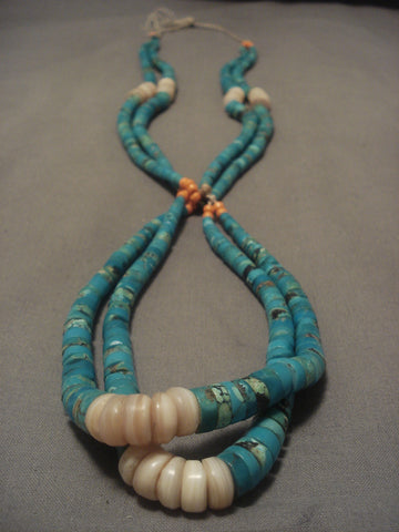 Early 1900's Old Santo Domingo Turquoise Necklace