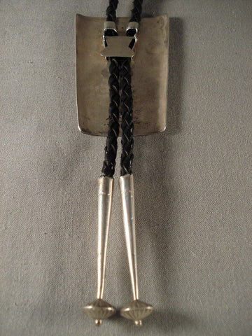 Rare moonlight Dance Vintage Navajo Silver Bolo Tie