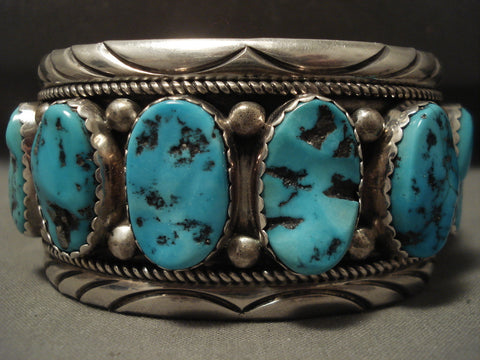 100 Gram Museum Vintage Navajo Turquoise Silver Bracelet