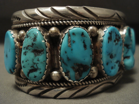 100 Gram Museum Vintage Navajo Turquoise Silver Bracelet