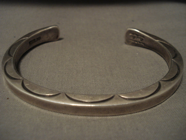 Important Heavier Vintage Navajo Orville Tsinnie Silver Cloud Bracelet- Thick!